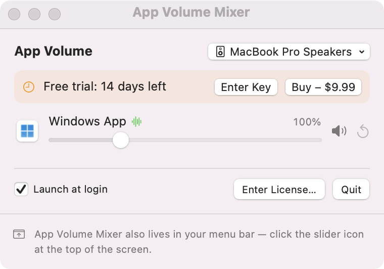 App Volume Mixer on macOS